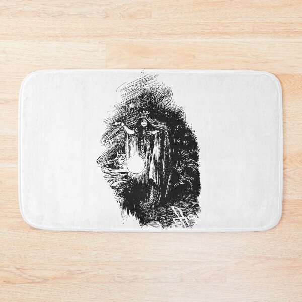 Item preview, Mysterious Sorceress with Crystal Ball | Victorian Dark Art Sketch designed and sold by ZentroShop.
