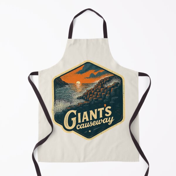 Item preview, Giant's Causeway Ireland Vintage Badge with Hexagonal Basalt Columns Sunset Design designed and sold by Blurbean.