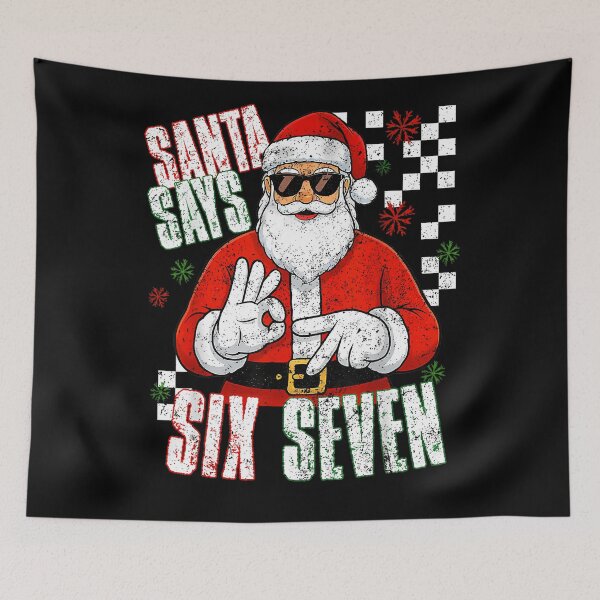 Item preview, Says Six Holiday Claus Retro Happy Santa Seven Bruh Santa designed and sold by ChadnoSmith.