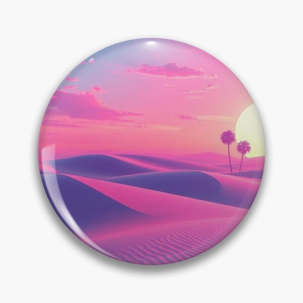 Item preview, Vaporwave Pink Desert Sunset Aesthetic Art Print designed and sold by EllDAV777.