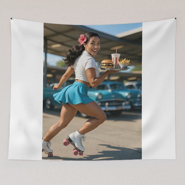 Item preview, Shanti Riveria roller skates fast food  designed and sold by CathryneDelamort.