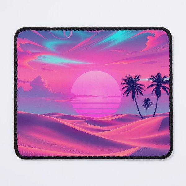 Item preview, Vaporwave Desert Sunset Palm Trees Neon Retro 80s Art designed and sold by EllDAV777.