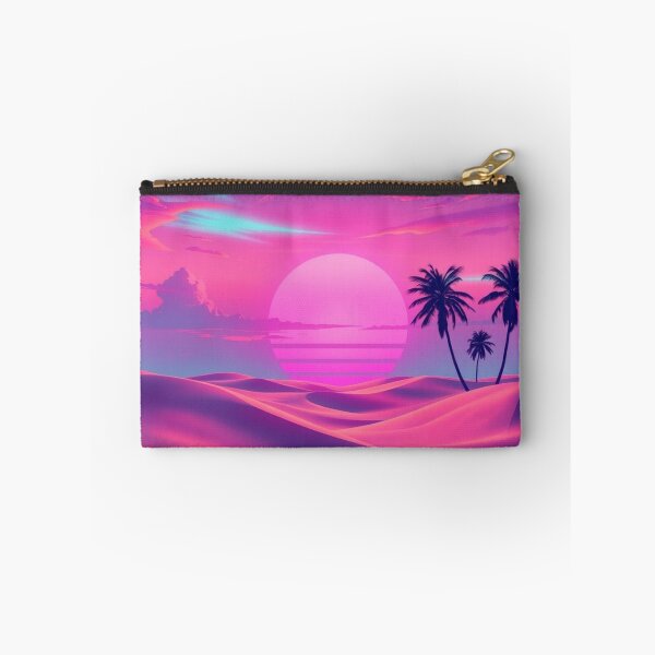 Item preview, Vaporwave Desert Sunset Palm Trees Neon Retro 80s Art designed and sold by EllDAV777.