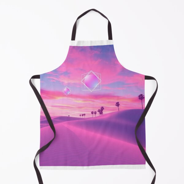 Item preview, Vaporwave Desert Sunset with Floating Geometric Orbs designed and sold by EllDAV777.
