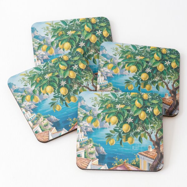 Item preview, Amalfi Coast Lemon Tree oil painting designed and sold by Tamas Das.