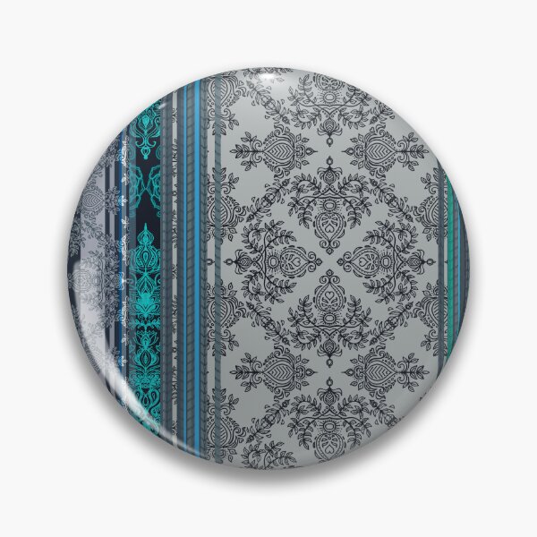 Item preview, Teal, Aqua & Grey Vintage Bohemian Wallpaper designed and sold by micklyn.