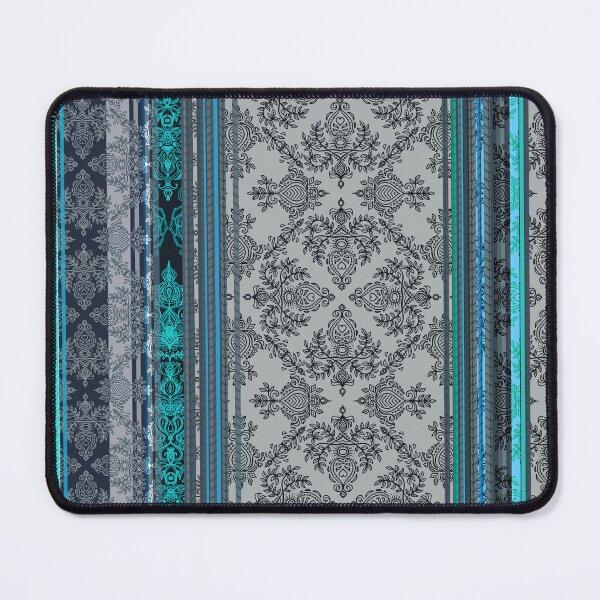 Item preview, Teal, Aqua & Grey Vintage Bohemian Wallpaper designed and sold by micklyn.