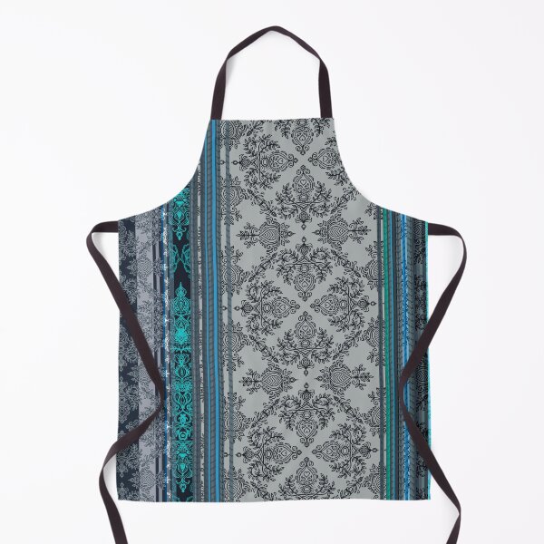 Aperçu de l'œuvre Papier peint bohème vintage bleu sarcelle, aqua et gris créée et vendue par micklyn.
