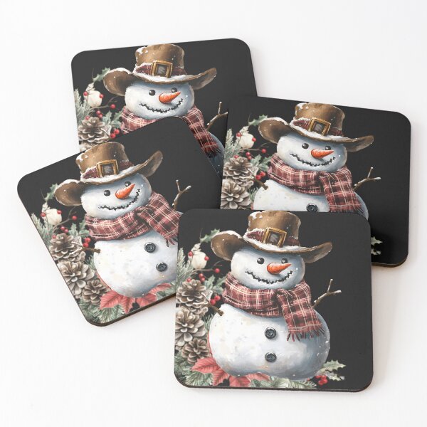 Item preview, Western Christmas Snowman - Watercolor Cowboy Holiday Art designed and sold by designwiss.