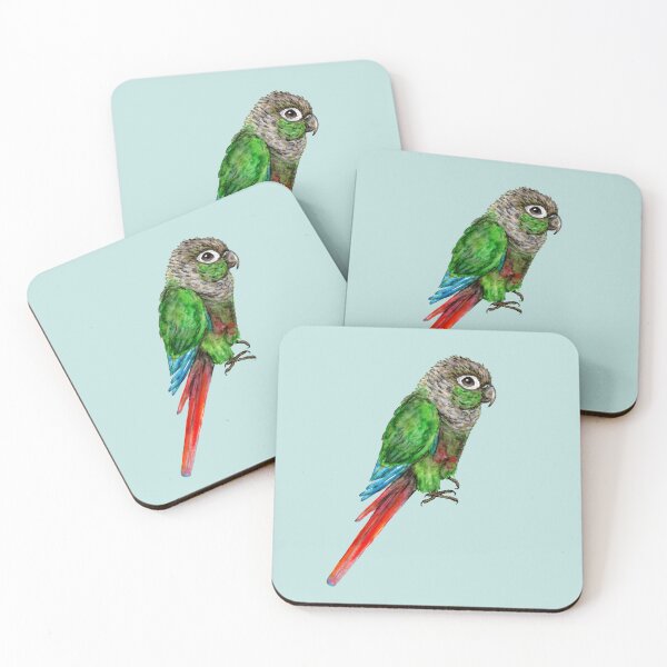 Item preview, A watercolor painting of a green cheeked conure designed and sold by Bwiselizzy.