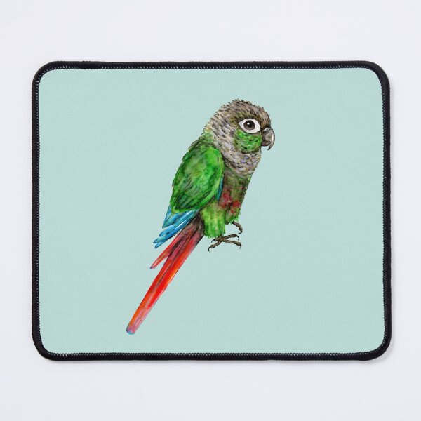 Item preview, A watercolor painting of a green cheeked conure designed and sold by Bwiselizzy.