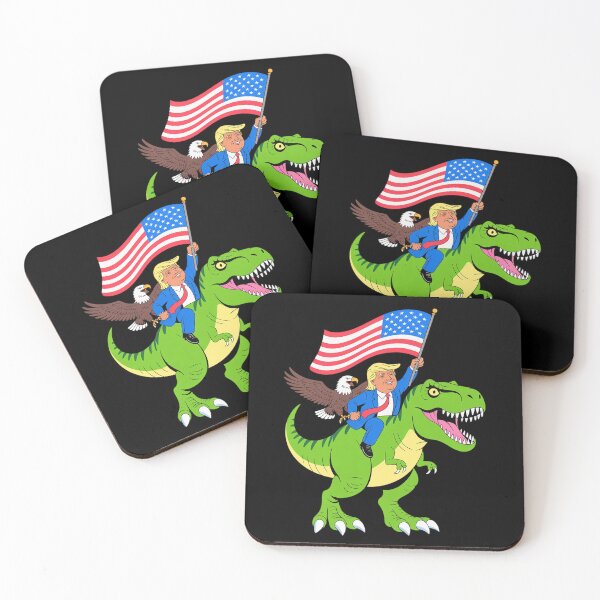 Item preview, Trump Riding a Dinosaur TRex Merica Patriotic July 4th designed and sold by RsFilsingerArt.