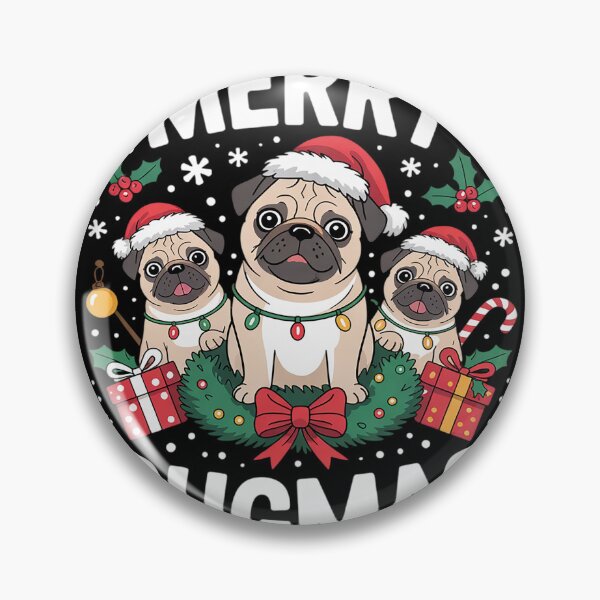 Item preview, Merry Pugmas Xmas Lighting Santa Pug Dog Christmas  designed and sold by Belkisallen.