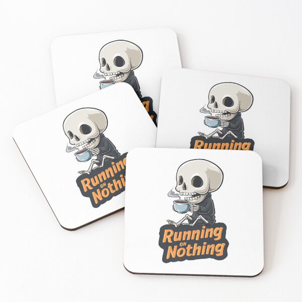 Item preview, Cute Skeleton with Coffee — “Running on Nothing” Design designed and sold by SleekLineSketches.
