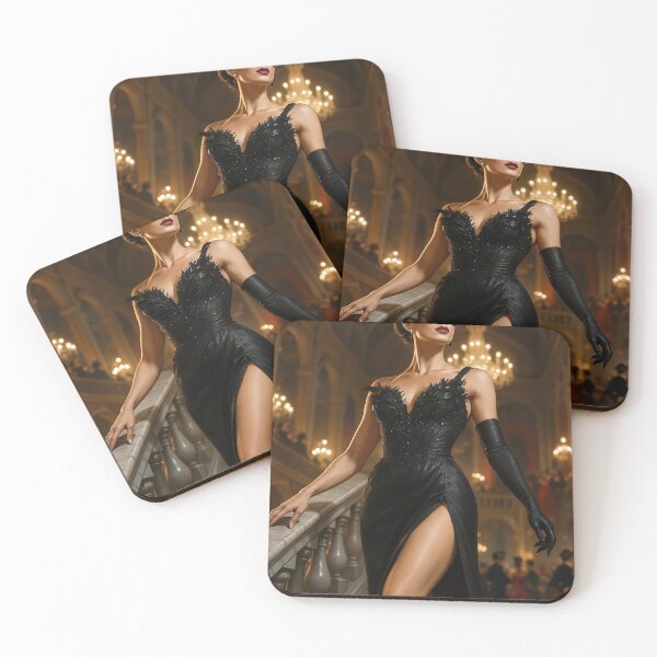 Item preview, Brunette in a dress black cat masquerade  designed and sold by CathryneDelamort.