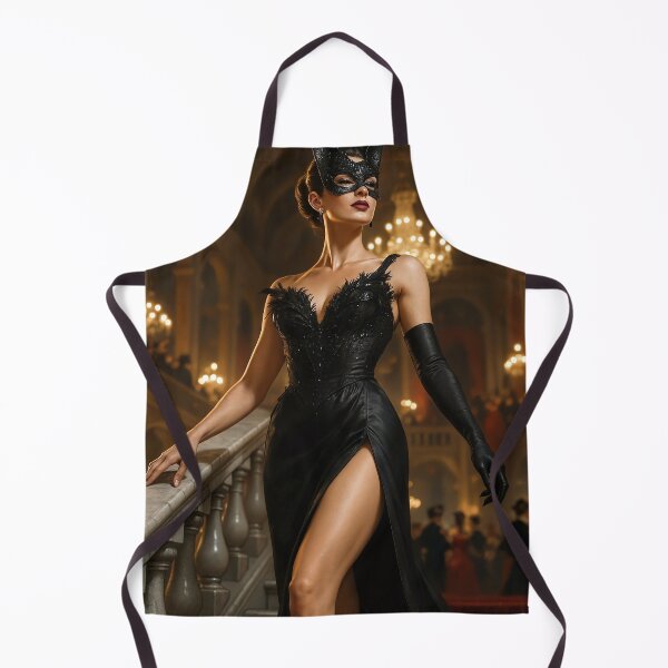 Item preview, Brunette in a dress black cat masquerade designed and sold by CathryneDelamort.