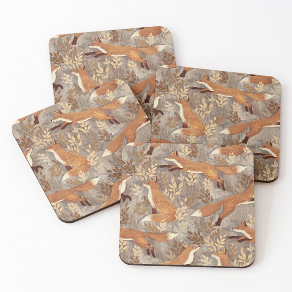 Item preview, Where the Fox Hides in Grunge Silver Wood Brown and Cream designed and sold by micklyn.