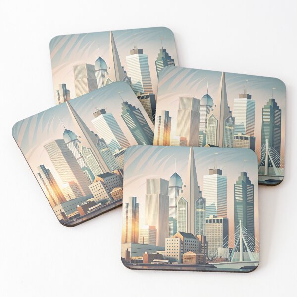 Item preview, Minimalist skyline of  Rotterdam designed and sold by paulrommer.