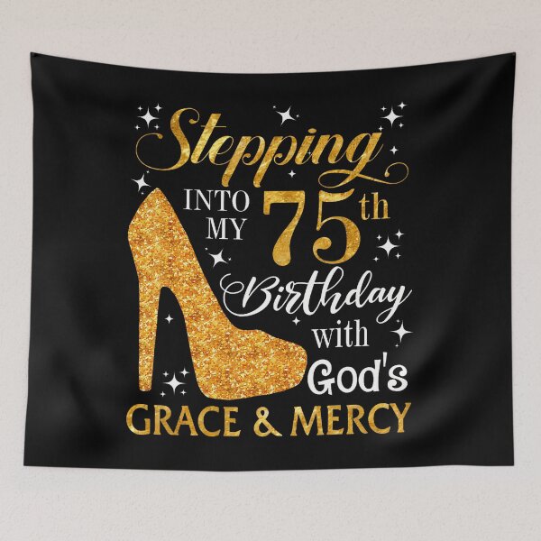 Item preview, Stepping Into My 75Th Birthday With God'S Grace  Mercy Tee designed and sold by MadalynKiehn.