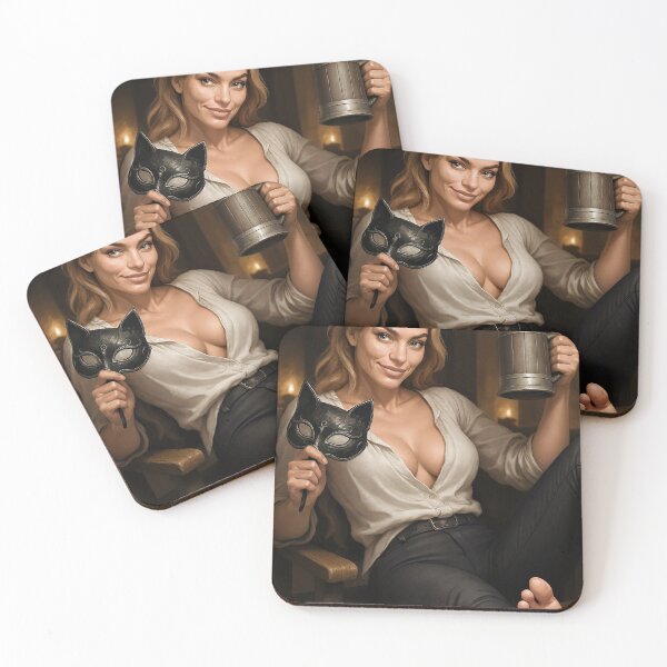 Item preview, Astrid Aurelia cleavage black cat mask  designed and sold by CathryneDelamort.