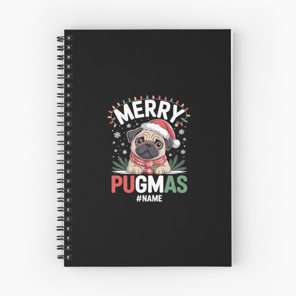 Item preview, Personalized Merry Pugmas; Lovely Christmas Santa Pug with Ornaments; X-mas Lights  designed and sold by dainegilbert.