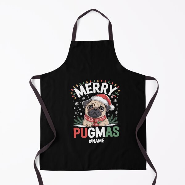 Item preview, Personalized Merry Pugmas; Lovely Christmas Santa Pug with Ornaments; X-mas Lights designed and sold by dainegilbert.