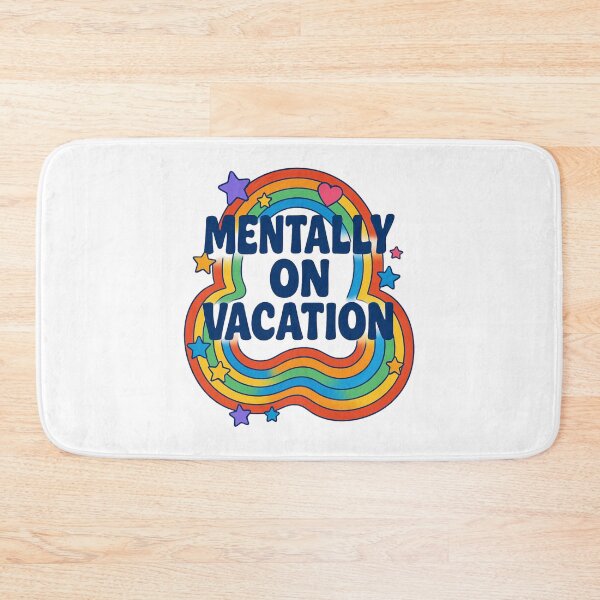 Item preview, Mentally on Vacation Rainbow Retro Typography – Groovy Aesthetic Design designed and sold by Maryna_Reine.
