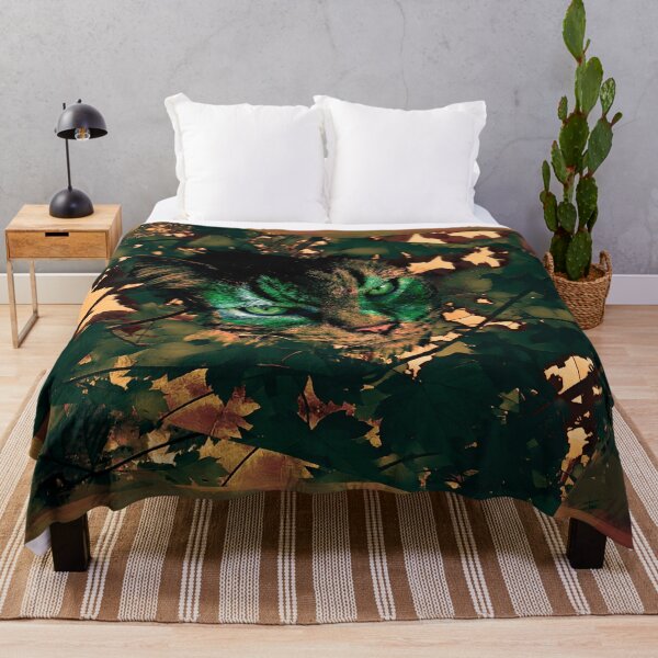 Item preview, AUTUMN TREE CAT IN SHADES OF ARMY GREEN, FOREST GREEN, BROWN AND MAGENTA designed and sold by Most1234.