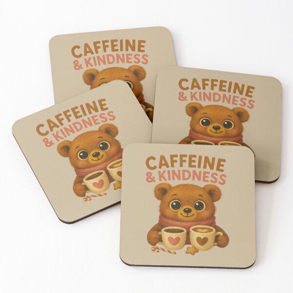 Item preview, Caffeine and Kindness Cute Bear Art designed and sold by Liv Solara.