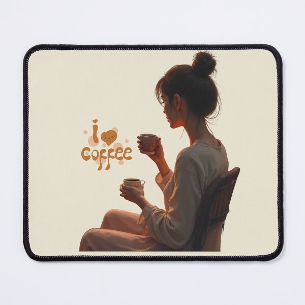 Item preview, Silhoutte Girl Drinking Coffee designed and sold by affiliatevera10.