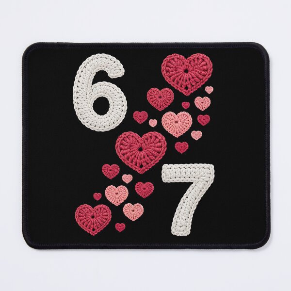 Item preview, Crochet 67 - Valentine - valentines day - lucky 67 - born in 1967 - since 67 - highway 67 - rule 67 - 67 years old - milestone 67 - anniversary 67 designed and sold by JansenGS.
