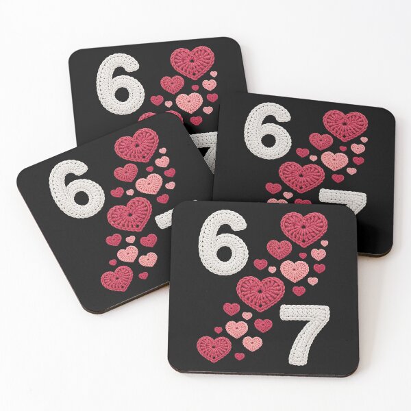 Item preview, Crochet 67 - Valentine - valentines day - lucky 67 - born in 1967 - since 67 - highway 67 - rule 67 - 67 years old - milestone 67 - anniversary 67 designed and sold by JansenGS.