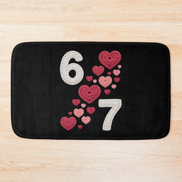 Item preview, Crochet 67 - Valentine - valentines day - lucky 67 - born in 1967 - since 67 - highway 67 - rule 67 - 67 years old - milestone 67 - anniversary 67 designed and sold by JansenGS.