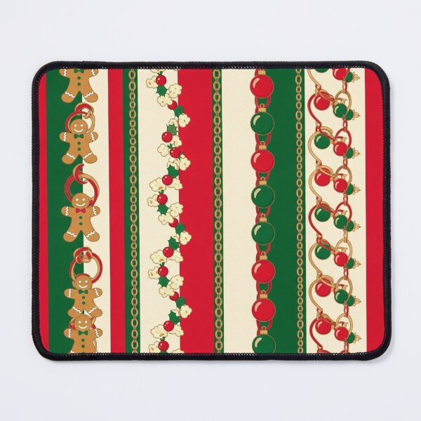 Item preview, Christmas Stripes Gingerbread & Ornaments Pattern designed and sold by graphicnew.