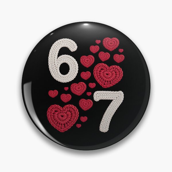 Item preview, Crochet 67 - Valentine - valentines day - lucky 67 - born in 1967 - since 67 - highway 67 - rule 67 - 67 years old - milestone 67 - anniversary 67 designed and sold by JansenGS.