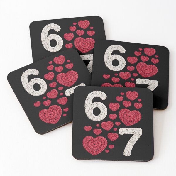 Item preview, Crochet 67 - Valentine - valentines day - lucky 67 - born in 1967 - since 67 - highway 67 - rule 67 - 67 years old - milestone 67 - anniversary 67 designed and sold by JansenGS.