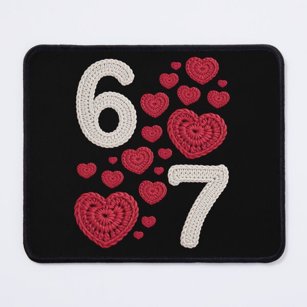 Item preview, Crochet 67 - Valentine - valentines day - lucky 67 - born in 1967 - since 67 - highway 67 - rule 67 - 67 years old - milestone 67 - anniversary 67 designed and sold by JansenGS.