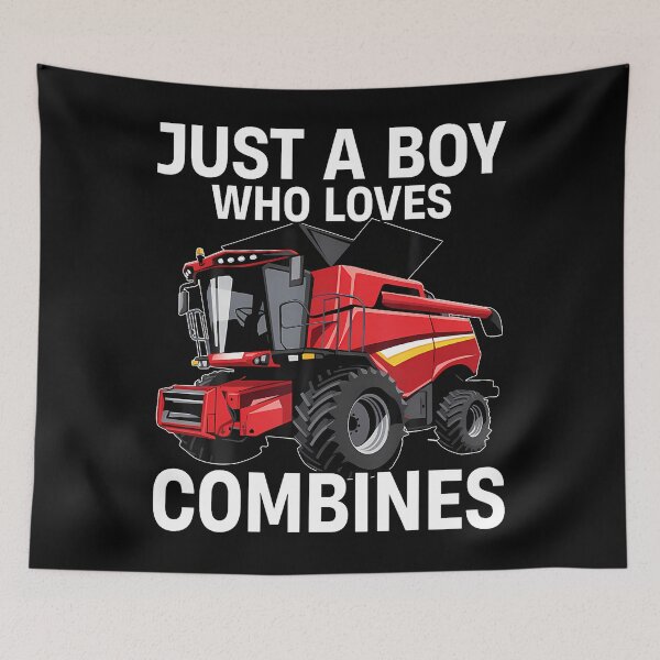 Item preview, Just A Boy Who Loves Combines Red Combine Harvester designed and sold by MadalynKiehn.