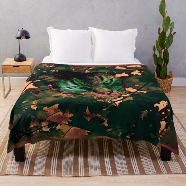Item preview, AUTUMN TREE CAT IN SHADES OF MAGENTA, VINE, ARMY GREEN, FOREST GREEN, TAUPE AND MAUVE designed and sold by Most1234.