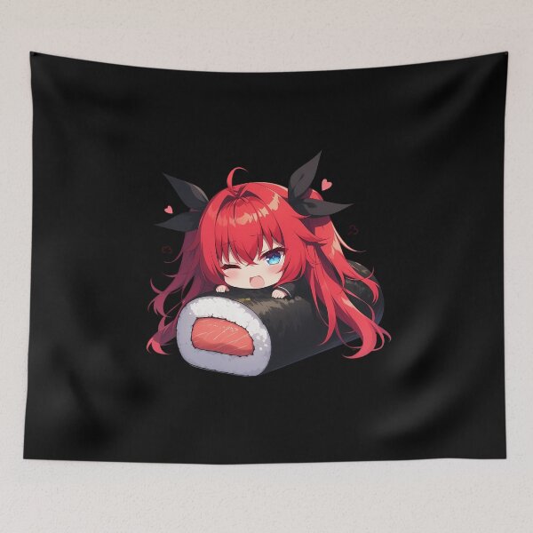 Item preview, Rias Gremory Peeking Out From Sushi Roll Kawaii Chibi High School Dxd Anime designed and sold by CarlosBender.