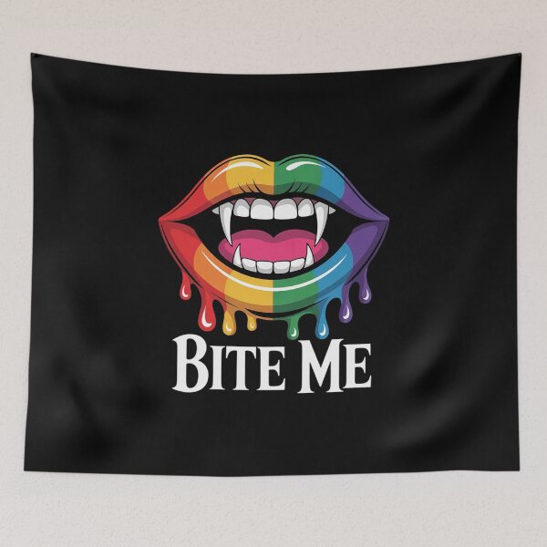 Item preview, Bite Me Vampire Lips Fangs LGBTQ+ Pride Halloween Costume designed and sold by RoyTill0Art.