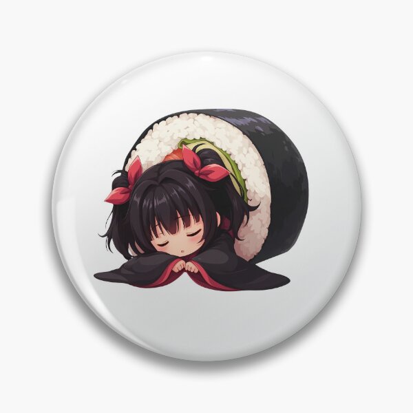 Item preview, Akeno Himejima Sleeping Inside Sushi Roll Kawaii Chibi High School Dxd Anime designed and sold by CarlosBender.