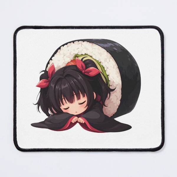Item preview, Akeno Himejima Sleeping Inside Sushi Roll Kawaii Chibi High School Dxd Anime designed and sold by CarlosBender.