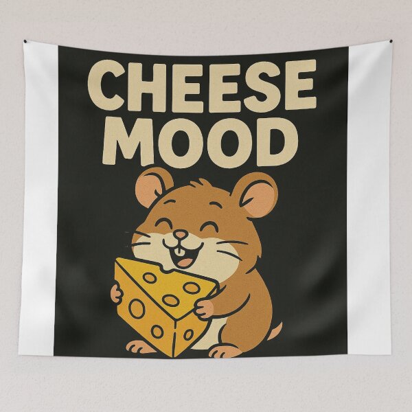 Item preview, Cheese Mood Cute Hamster Meme designed and sold by HiteshArt111.