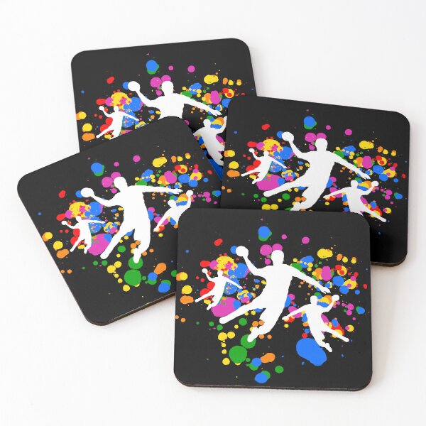 Item preview, Handball players with colorful fireworks in the background designed and sold by FreakOutShirts.