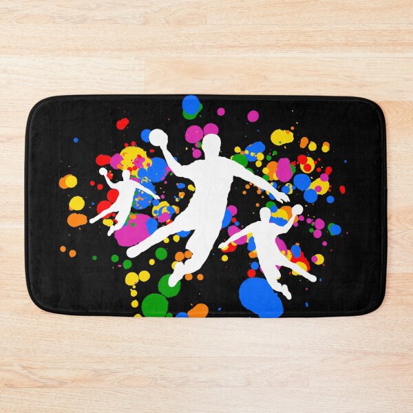 Item preview, Handball players with colorful fireworks in the background designed and sold by FreakOutShirts.