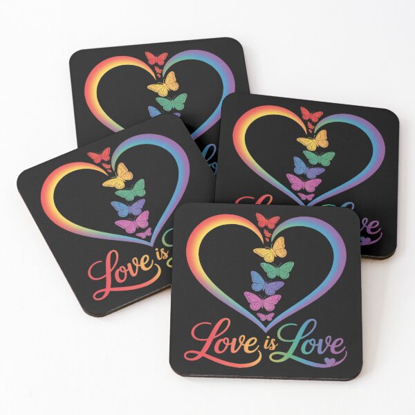 Item preview, Butterfly Heart Rainbow Love Is Love LGBT Gay Lesbian Pride designed and sold by RoyTill0Art.
