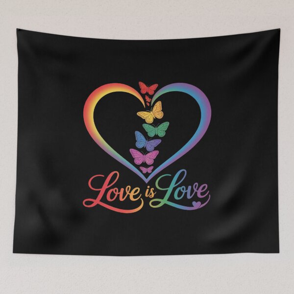 Item preview, Butterfly Heart Rainbow Love Is Love LGBT Gay Lesbian Pride designed and sold by RoyTill0Art.