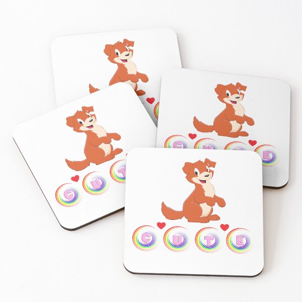Item preview, Cheerful Dog With “CUTE” Letters and Rainbow Accents designed and sold by Love3Happy.
