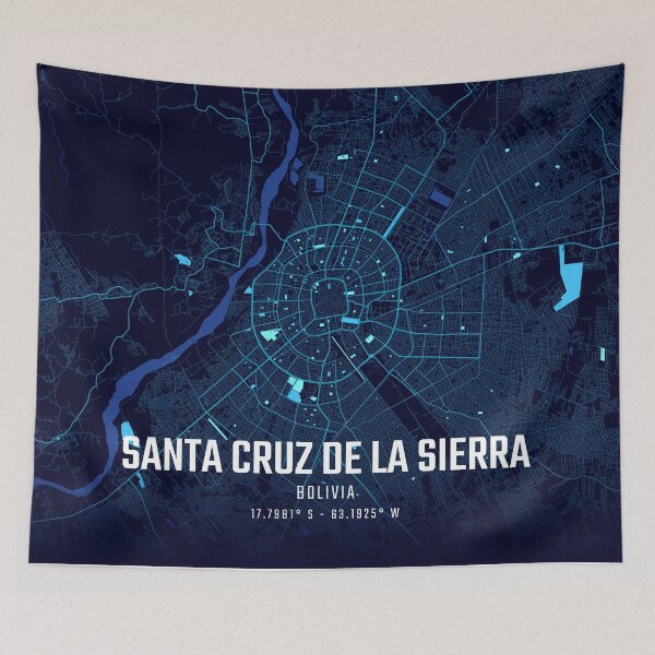 Item preview, Santa Cruz de la Sierra Midnight City Map designed and sold by HomeLivingCo.
